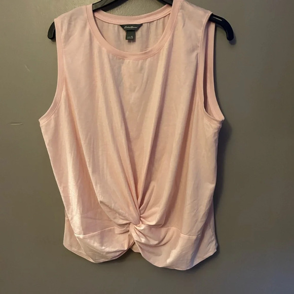 Eddie Bauer shirt - light pink sleeveless twist front NWT - Picture 2 of 11